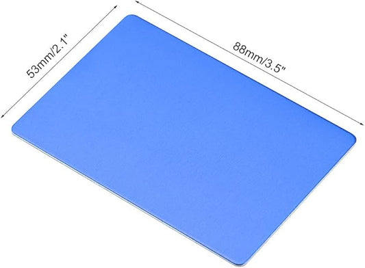uxcell Blank Metal Card 88x53x0.8mm Anodized Aluminum Plate for DIY Laser Printing Engraving Blue 5 Pcs