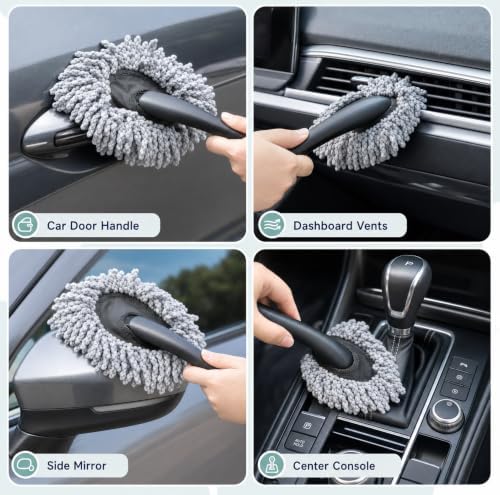 9 PCS Windshield Cleaning Kit, Car Cleaning Kit Interior Cleaner Extendable Car - Image 5