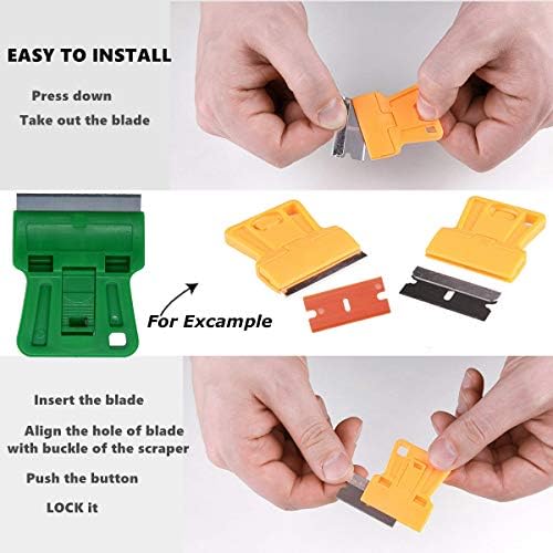 1.5 inches High Visibility Mini Razor Blade Scraper Glass Scraper Green Paint - Image 5
