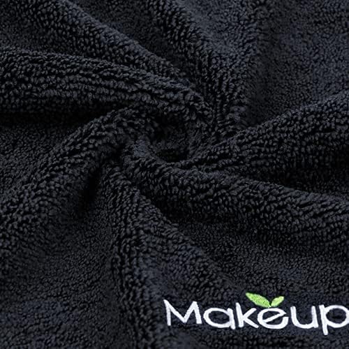 Orighty Microfiber Makeup Remover Cloths, 13 x 13 Inch, 12 Pack Black - Image 2