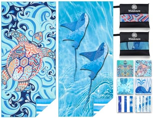 Widdonen Microfiber Beach Towel, Extra Large 2 Pack-71x32 by WIDDONEN
