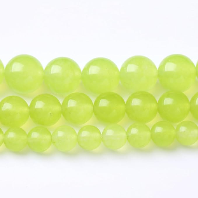 45PCS 8MM Natural Apple Green Chalcedony Beads Round Loose Stone Beads for Jewelry Making DIY Energy Stone Healing Power Bracelet 15"