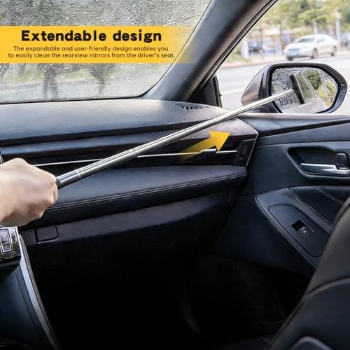 3 Pack Side Mirror Squeegee, Car Mirror Squeegee, Retractable Rearview Mirror - Image 3