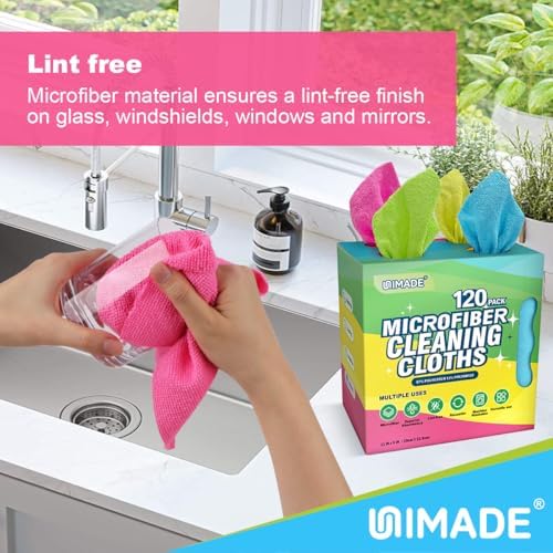 UNIMADE Microfiber Cleaning Cloth, 120 Pack Reusable Paper Towels - Image 4