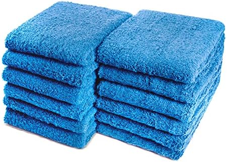 100% Cotton Chamois Cleaning Towels, 12 Pack by GrokoTextiles
