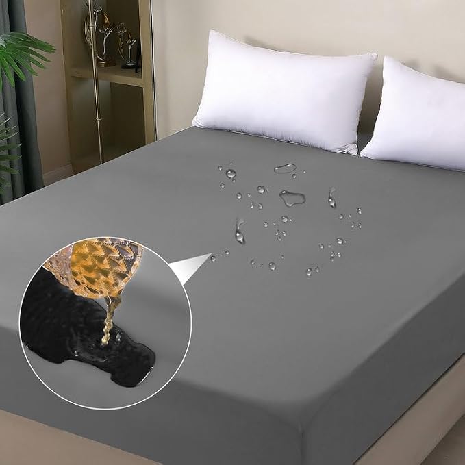 Waterproof Mattress Protector King, Fitted Sheet Style Breathable Mattress Cover by OHANO