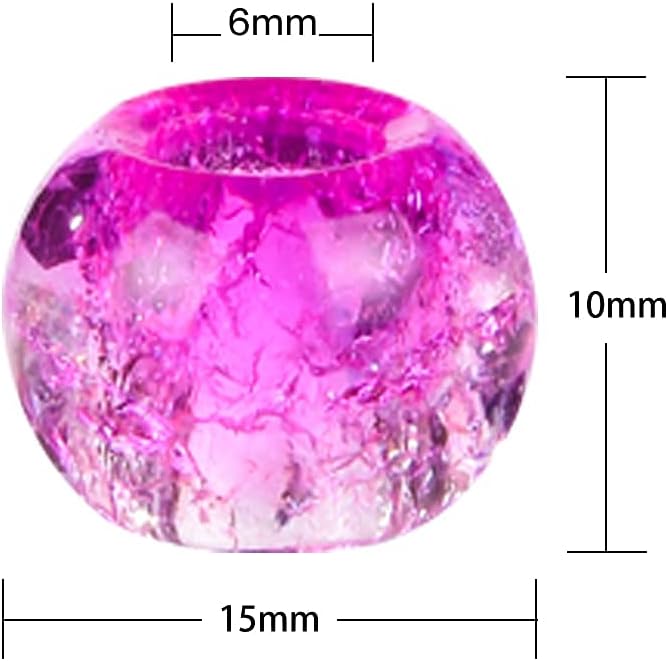 120 Pieces Assorted European Craft Beads Large Hole Lampwork Spacer Beads - Image 5