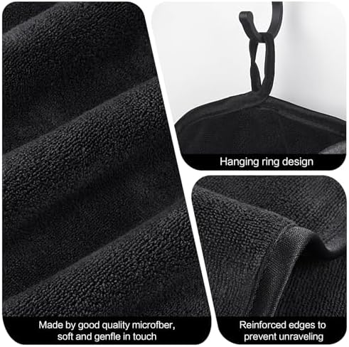 Microfiber Facial Cloths Fast Drying Washcloth 8inch x 8inch Black 6 pack - Image 3