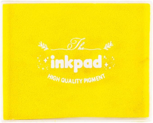GTLZLZ Large Ink Pad for Rubber Stamps, 5" x 4" Washable Craft Stamp Pad for Kids, Fingerprint Ink Pad for Paper, Scrapbooking, Wood Fabric (Yellow)