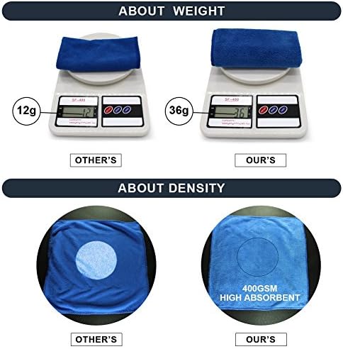 400 GSM Microfiber Cleaning Cloths, Ultra Absorbent Lint Free Reusable Towels - Image 3