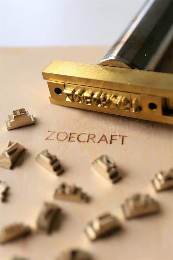 26 Interchangeable Alphabet & Number Mold Set with T-Slot Holder | Custom Brass Engraving Tools for Leather, Wood, Hot Foil Machines | DIY Symbol Dies, Stamping Imprint Templates (Set E)