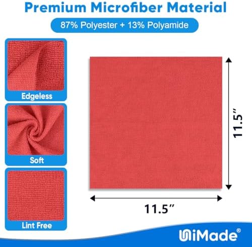 UNIMADE Shop Towels Rags, 50 Pack Reusable Microfiber Cleaning Cloth - Image 2