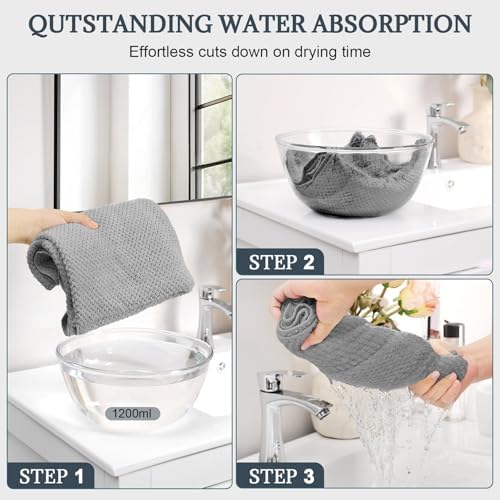 2 Pack Microfiber Hair Towel 41 x 24 inch Soft, Fast Dry - Image 3