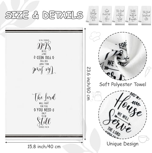 R HORSE 5Pcs Religious Christian Kitchen Towel Dish Towel Baking Lover Gift - Image 3