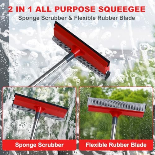 Professional Window Squeegee, 2-in-1 Window Cleaning Squeegee - Image 6