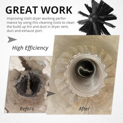 4 Inch Dryer Vent Cleaner Brush Head, Duct Cleaning Brush - Image 4