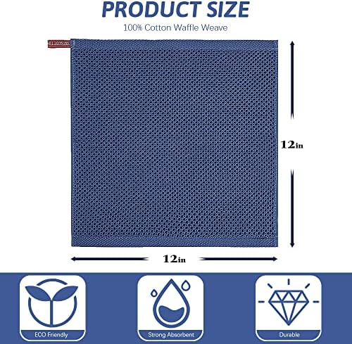 Nialnant 6 Pack Dish Rags, 100% Cotton, 12x12 Inch, Quick Drying - Image 2