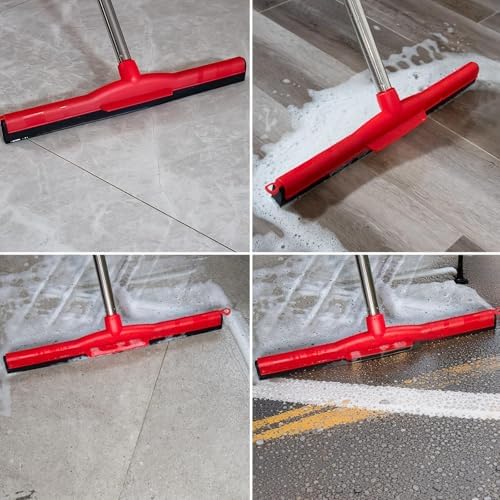 Floor Squeegee Scrubber with 51" Adjustable Pole & EVA Foam Blade – - Image 2