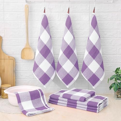 Homaxy 100% Cotton Kitchen Towels and Dishcloths Set of 8 - Image 6