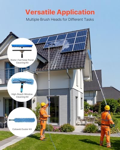VEVOR Solar Panel Cleaning Kit, 15 ft, Water Fed Pole Kit - Image 3