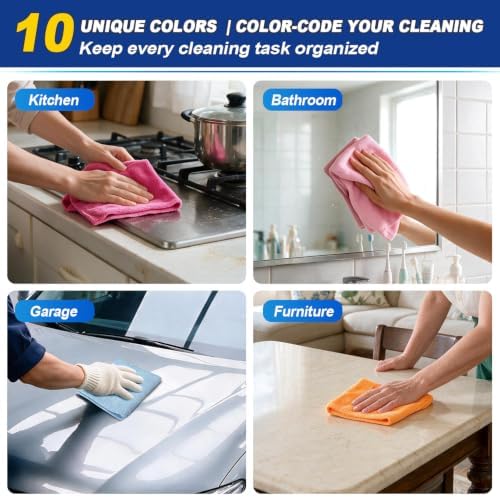 HOMEXCEL Microfiber Cleaning Cloth 20 Pack, Towels - Image 4
