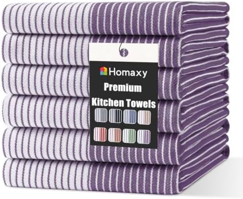 Homaxy Premium 100% Cotton Kitchen Towels 18"x28", 6 Pack by Homaxy