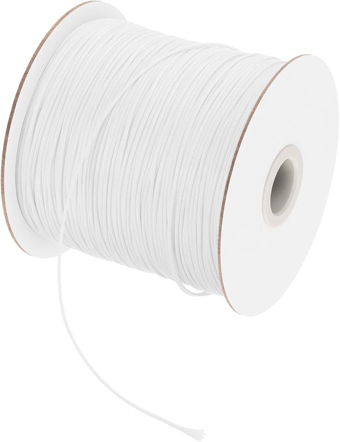 MECCANIXITY Waxed Polyester Cord 0.5mm 175 Yard White for Bracelet Making, Jewelry, DIY Crafts