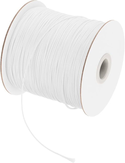 MECCANIXITY Waxed Polyester Cord 0.5mm 175 Yard White for Bracelet Making, Jewelry, DIY Crafts