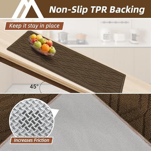 COSY HOMEER Kitchen Rugs Sets of 2 Non-Slip Washable, 60x24Inch/35X24Inch - Image 4