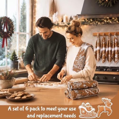 Redbaker 6 Pcs Gingerbread House Kitchen Towels Christmas Dish Towels - Image 4