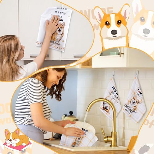 Redbaker 6 Pcs Funny Corgi Kitchen Towels Gifts - Image 5