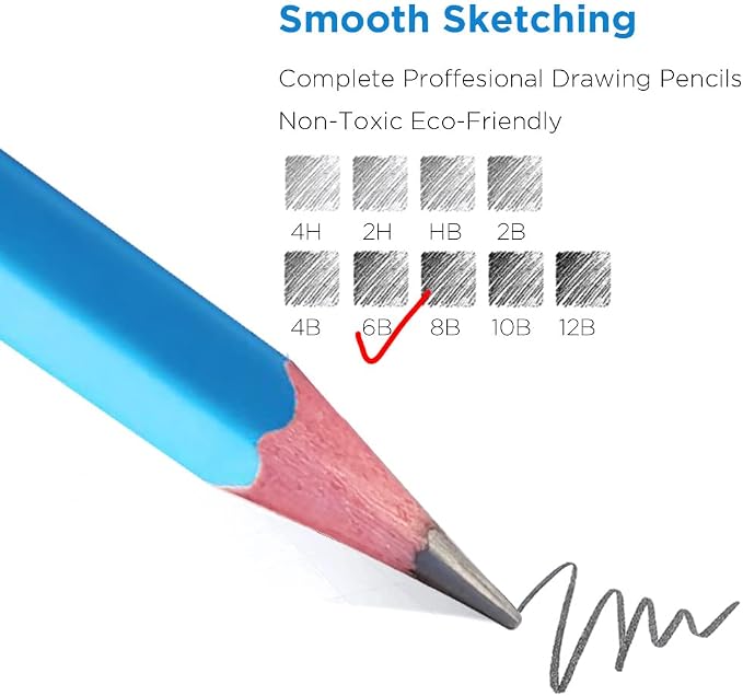 Sketch Pencils for Drawing 6B, Sketching & Doodling | Graphite Pencil for - Image 3