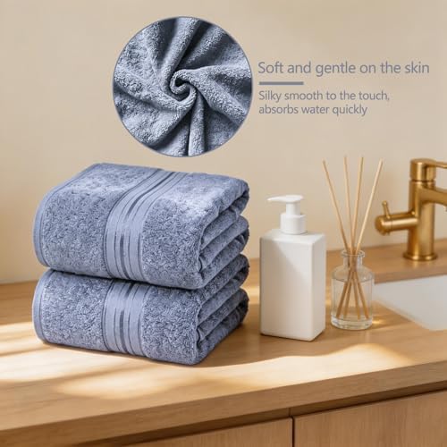 Luxury Hand Towels Set for Bathroom, 2 Pack, Light Grey - Image 5
