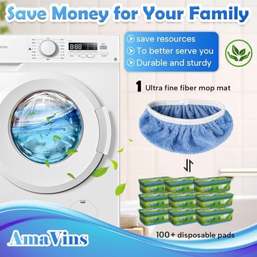 AmaVins 5 Pack Reusable Microfiber Mop Pads Compatible - Image 4