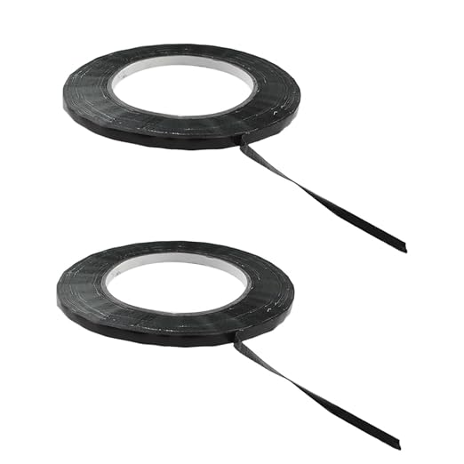 HAHIYO Black 0.25Inch Wide Floral Tape Waterproof Florist Tape Flower Wrap Adhesive Waterproof Decorative Tape for Bouquet Stem Wrapping Flower Arranging and Floral Craft, 2Rolls 200Feet/66Yard Total