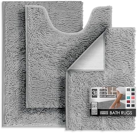 Hearth & Harbor Bathroom Rugs, Chenille Bath Mat by HearthHarbor