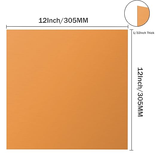 Golden Anodized Aluminum Metal Plates - Engraving Blanks for Laser Etching - 12x12x1/32 Inch - 5052 Aluminum Alloy