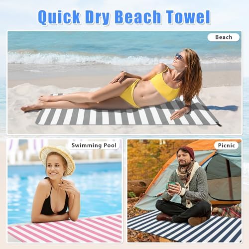 Sfee 4 Pack Microfiber Travel Towel, Beach Towel Quick Dry Towel Camping Towel - Image 5