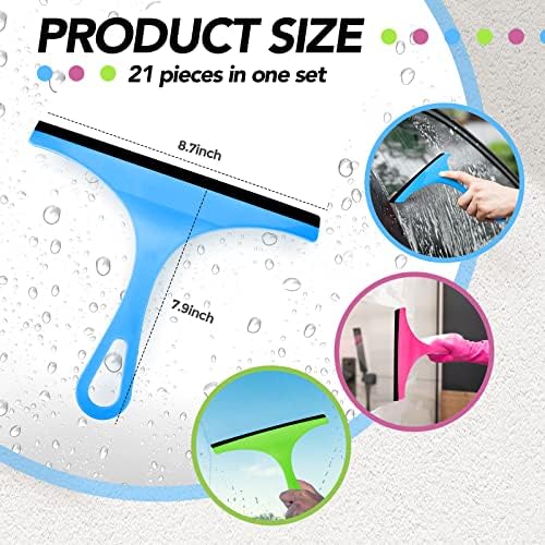 Yinder 21 Pcs Small Squeegee for Shower Glass Door Window, Candy Color - Image 2