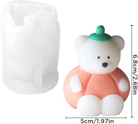 Halloween Pumpkin Cartoon Bear Silicone Candle Mold 3D Cute Resin Gypsum Ice Cube Baking Mold Bedroom Decor Birthday Party Gifts Wedding Souvenirs