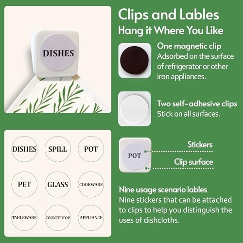 Eulnars Swedish Dishcloths for Kitchen, 8 Pack Green Reusable Paper Towels - Image 7
