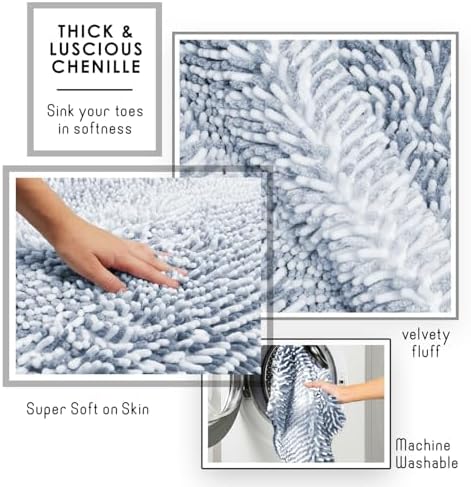 Hearth & Harbor Bathroom Rugs, Chenille Bath Mat - Image 4