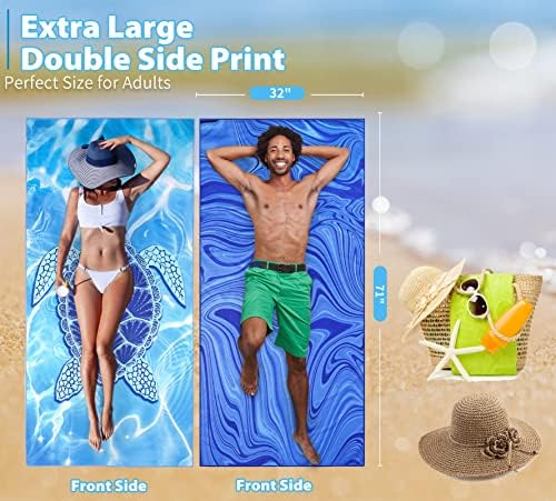 TwoYek Microfiber Beach Towel Extra Large 71x32 inches 4 Pack Bulk - Image 3