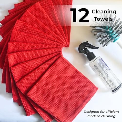 Red Cotton Cleaning Rags for Housekeeping - Image 2