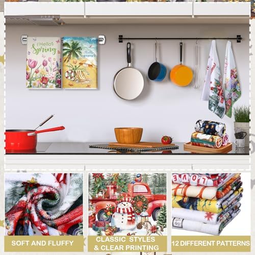 FuWeave 12 Pcs Seasonal Kitchen Towels Set - Image 3