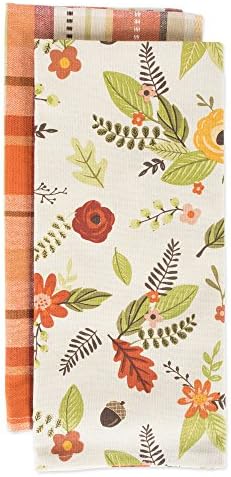 DII Fall Basics Kitchen Dishtowel Collection Printed & Plaid Fall Dish Towel Set - Image 2
