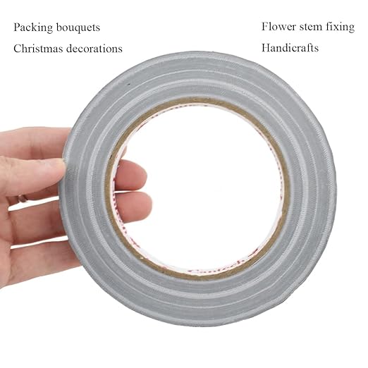 HAHIYO Silver 0.5Inch Wide Floral Tape, Waterproof Florist Tape Flower Wrap Adhesive Waterproof Decorative Tape for Bouquet Stem Wrapping Flower Arranging and Floral Craft, 2Rolls 200Feet/66Yard