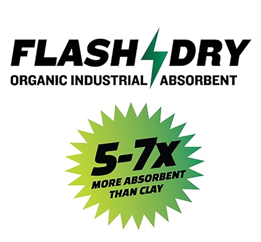 FlashDry All Purpose Organic Industrial Absorbent - 5 Liter Bucket, Case of 6- Instantly Absorbs Liquid Spills - Safer and 5-7x More Absorbent Than Clay - Lightweight & Refillable - OSHA Compliant