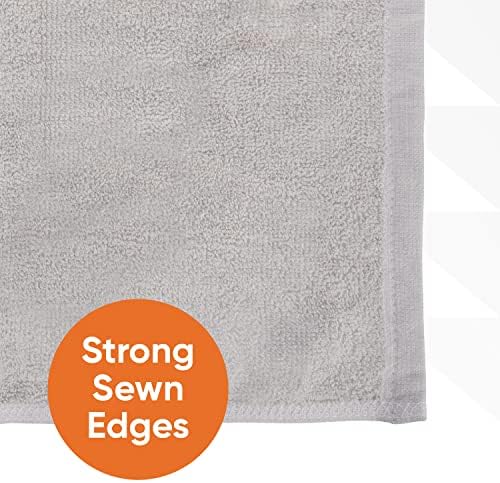 Superio Cotton Terry Washcloths Grey Towels 100% Cotton Cleaning Cloth 16" Rags - Image 3