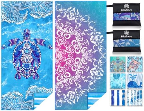 Widdonen Microfiber Beach Towel, Extra Large 2 Pack-71x32 by WIDDONEN